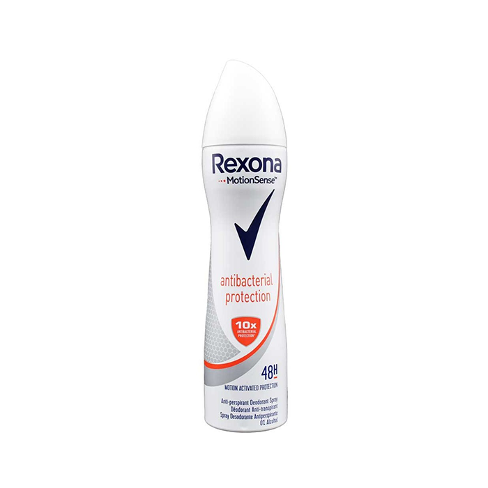 اسپری ضد تعریق زنانه رکسونا مدل anti bacterial protection 10x حجم 200 میل