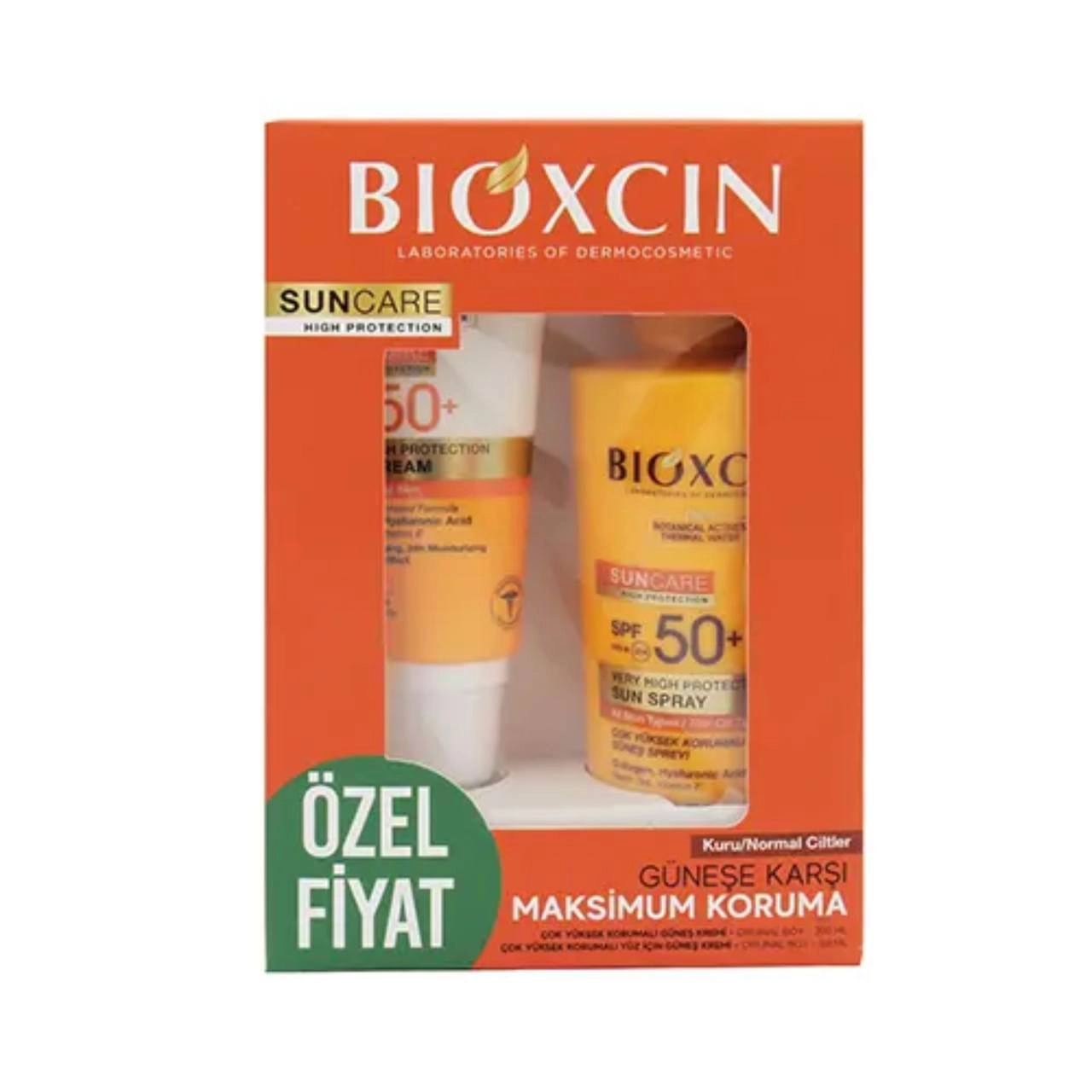 ست کرم ضدآفتاب بی رنگ بیوکسین ست کرم و اسپری ضدآفتاب بی رنگ SPF50 مناسب پوست نرمال و چرب - Image 1