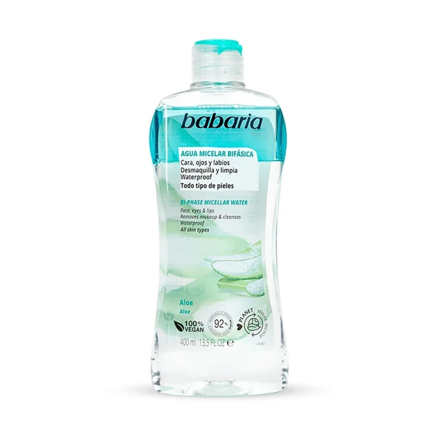 میسلارواتر باباریا دوفاز aloe میسلارواتر دوفاز باباریا مدل aloe حجم 400 میلی لیتر - Image 1