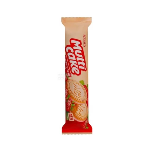 بیسکویت مولتی کیک با طعم توت فرنگی روشن وزن 180 گرم