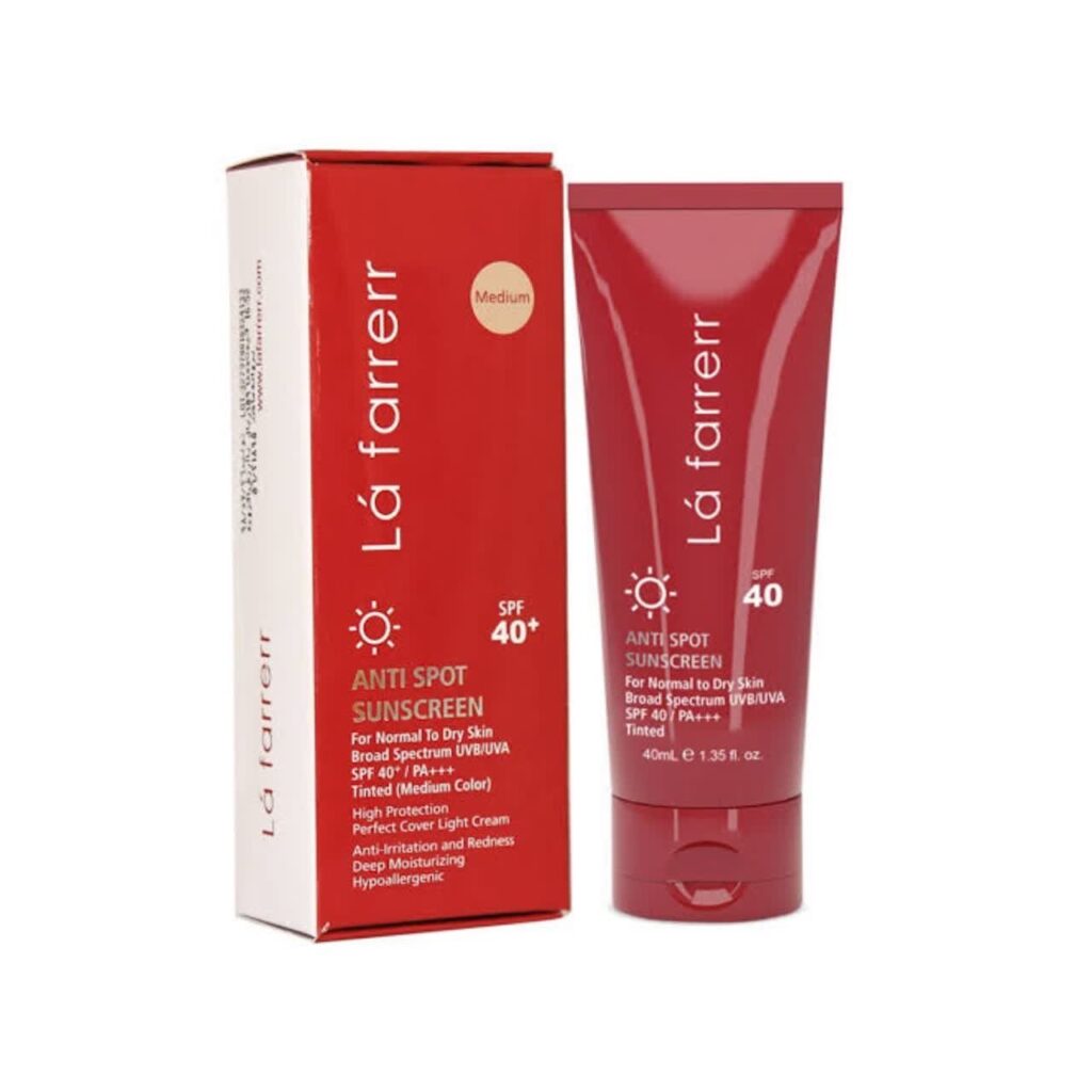 کرم ضدآفتاب و ضدلک لافارر مناسب پوست خشک و نرمال SPF40 رنگ روشن